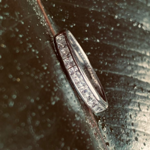 ANILLO PLATA 950 ENGASTE 10 CIRCONES
