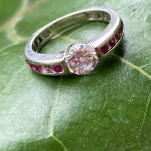 ANILLO PLATA 950 ENGASTE 1 CON PIEDRA ( 21 mm)