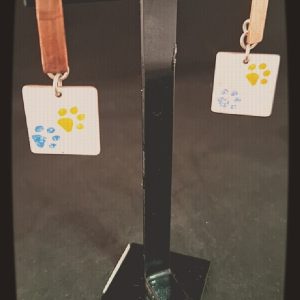 AROS COLGANTES DE COBRE FIGURA PATITAS DE PERRO