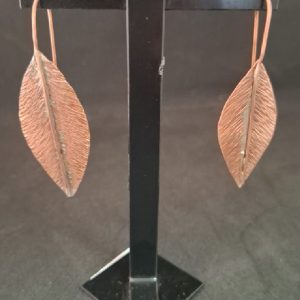 AROS COLGANTES DE COBRE FIGURA HOJA PEQUEÑA