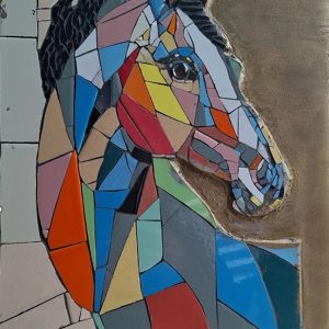 MOSAICO DE IMAGEN CABALLO EXPENTANTE 40*35