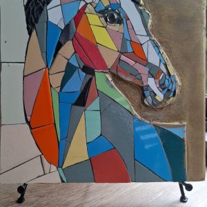 MOSAICO 40x35 FIGURA CABALLO EXPENTANTE