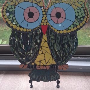 MOSAICO FIGURA BUHO ACECHANTE 30*25